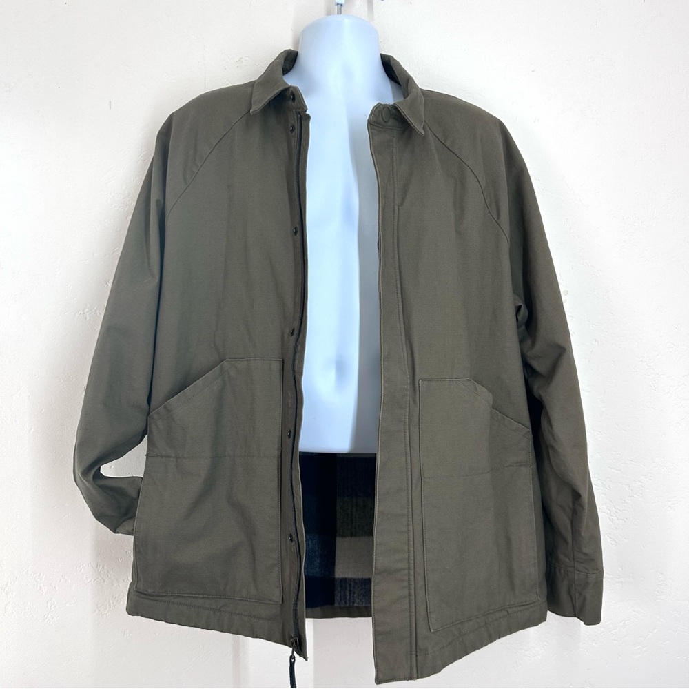Prana Upper Dash Shirt Jacket Mens L Slate Green Flannel Lined Chore Coat NWOT - Picture 2 of 16